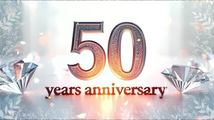 Elegant 50 Years Anniversary Design – Minimalistic and Bright with Soft Light Background for Golden Jubilee Celebrations.