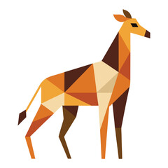 Obraz premium Modern Abstract Giraffe Vector Illustration with Geometric Shapes and Bold Color Palette