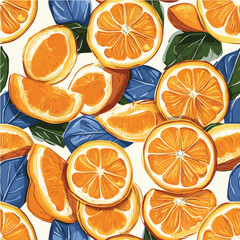 Vector illustration seamless pattern of orange for poster
