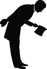 Man, woman, and dog silhouettes symbolize a successful business team with a loud, illustrative message