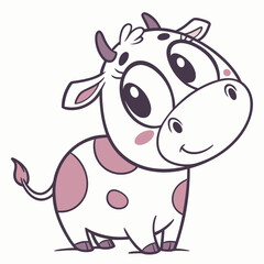 Cute Cartoon Cow Clipart Vector
