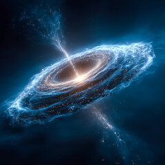 Exploring the mesmerizing beauty of a swirling galaxy in the vastness of space during a cosmic ballet of light and energy