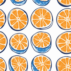 Vector illustration seamless pattern of orange for poster