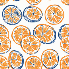 Vector illustration seamless pattern of orange for poster