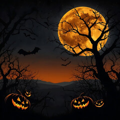 halloween background with pumpkin