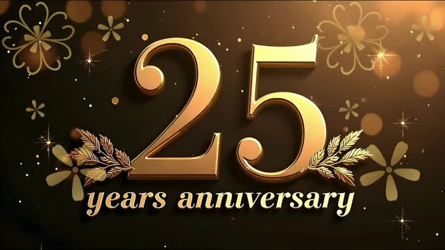 Celebrate 25 years of success and excellence with this golden anniversary design, ideal for silver jubilee events, company milestones, or elegant invitations and banners.