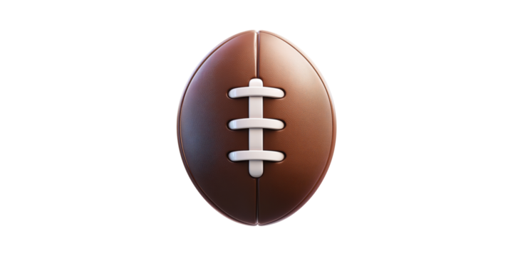 American Football Ball. Symbol Of Sports, Teamwork, And Athleticism Isolated On Transparent Background