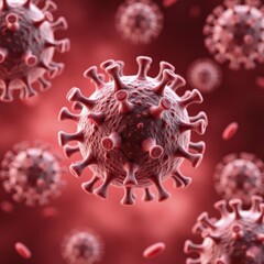 virus in blood close up