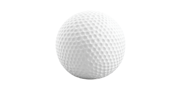 Golf Ball With Dimples. Sports Equipment For Golf Enthusiasts Isolated On Transparent Background