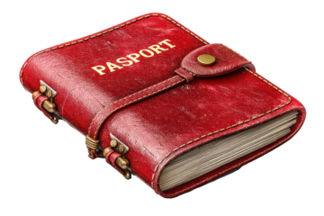 passport icon travel and identity theme dark red flat vector  isolated on transparent background