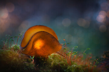 A mushroom photographed in its habitat. Natural and aesthetic mushroom photograph. Nature...