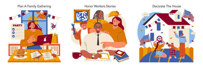 Labor Day. Flat Vector Illustration