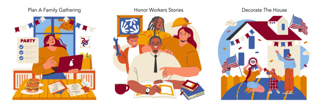 Labor Day. Flat Vector Illustration