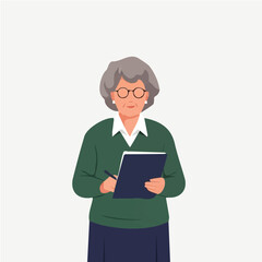 Old woman character vector design