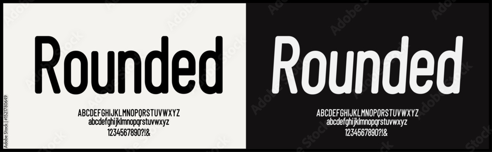 Poster rounded condensed vector font. uppercase, lowercase, and number alphabet vector font.