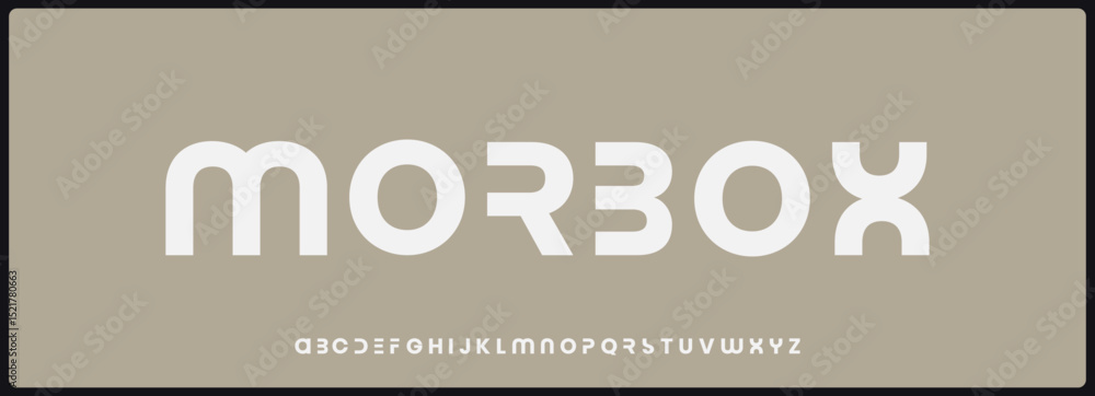 Poster futuristic bold vector font. uppercase alphabet with modern and tech typography.