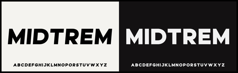 Obraz premium Modern bold vector font. Uppercase alphabet with elegant and minimalist typography.