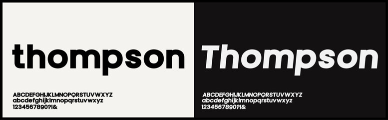 Modern sans serif vector font. Minimalist bold font. Uppercase, lowercase, and number alphabet vector font.
