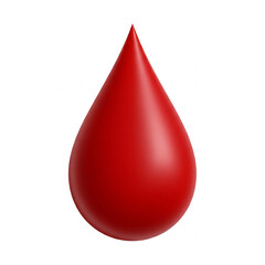 Fototapeta premium Matte true red blood drop isolated on white background