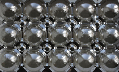 Metallized panel with semicircular convex elements
