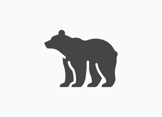 Grizzly Bear Eating Fish Minimal Logo, Bear Vector, Bear Logo, Bear silhouette, Bear Icon, Bear Illustration, Grizzly Bear