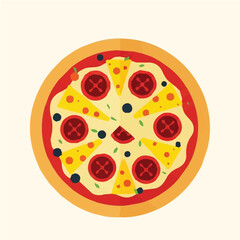 Pizza vector illustration with motion graphics style