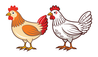 Fototapeta premium Photo of two cartoon chickens isolated on white background