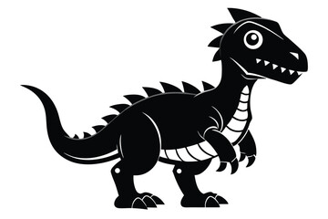 Stylized Silhouette of a Cartoon Dinosaur with Plates and Spikes on Back and Head