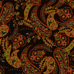 paisley seamless Vector pattern. batik style background