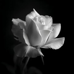 white rose on black background
