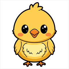 Cute baby chick vector isolated on white. Ideal for kids designs, Easter celebrations, and cheerful animal themed projects.