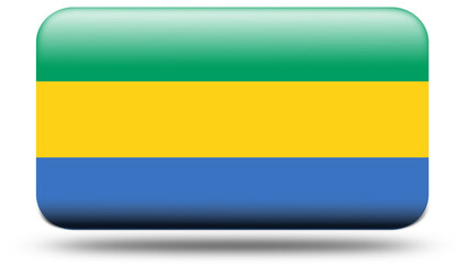 3D Rectangular Flag of Gabon with Realistic Finish