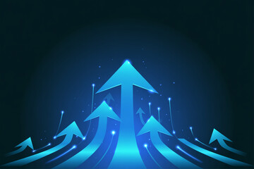 Abstract Blue Arrows Ascending Background for Growth and Success