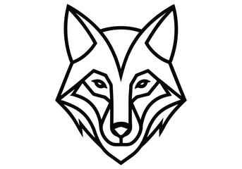 single line wolf head   continuous drawing art