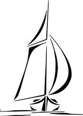 silhouette of a sailing boat