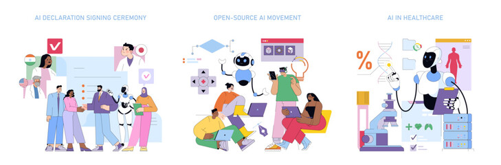 AI Declaration Signing, Open-Source Movement, Healthcare