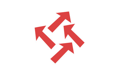 Up down left right or north east south west round triangle arrows flat icon for apps and websites