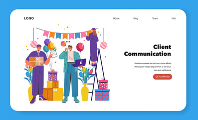 Event Agency. Flat Vector Illustration