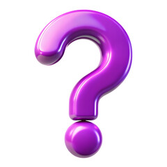 Naklejka premium Purple 3d question mark isolated on transparent background