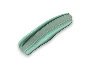 Acrylic paint brushstrokes in mint green on a transparent background showcasing creative expression and artistic technique