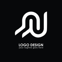 NU NU Logo Design, Creative Minimal Letter NU NU Monogram