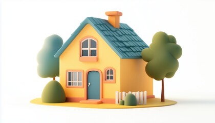 Fototapeta premium House Loan And Rent Template: Investing In Real Estate With Mortgage Rates, Property Purchases, Home Loans, And Bank Credits.