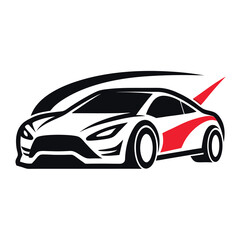 Cool Car Logo Silhouette – Minimal Vector Icon on White Background