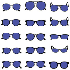 Abstract geometric vector sunglasses illustration with minimalist black and white modern design. Stylish eyewear graphic perfect for fashion, lifestyle, and summer themes. Elegant, contemporary art.