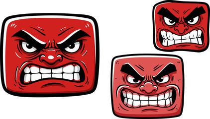 Collection of Angry Cartoon Faces