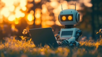 artificial intelligence on a computer in different variations on the background for presentation