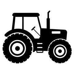 Red vintage farm tractor machinery, a vehicle for agriculture, isolated on white