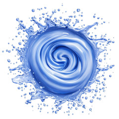 Fototapeta premium Dynamic splash of blue liquid creating a whirlpool effect