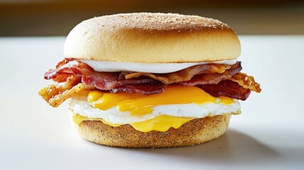 A hearty breakfast sandwich with a fried egg
