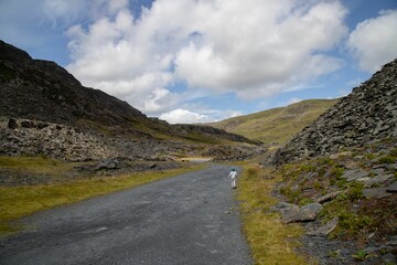 Child walking in Snowdonia National Park